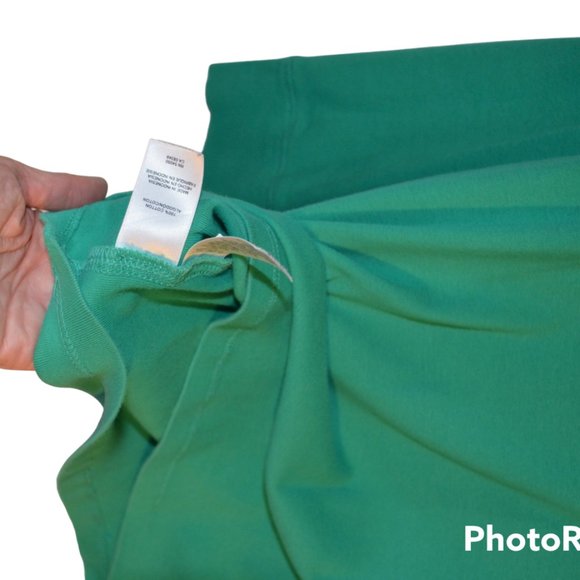 Jones NewYork Sport Green Cotton 3/4 Sleeves Boatneck Women Top M - Picture 4 of 5